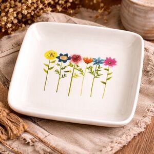 Rae Dunn's "Best‎ Mother Ever" Square Floral Plate Mother’s Day